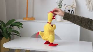 Cuteoy Easter Electric Chick Stuffed Animal Squawking Chicken Musical Animated Singing Waving125’’ [upl. by Ardnosal878]