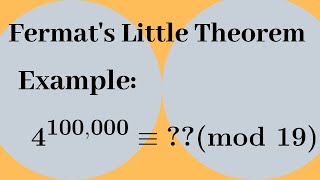 Number Theory  Fermats Little Theorem Example 1 [upl. by Kcuhc]