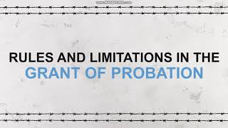 NONINSTITUTIONAL CORRECTIONPROBATION LAWTHE RULES AND LIMITATIONS IN THE GRANT OF PROBATION [upl. by Htebarual]