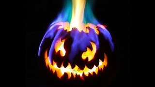 Rainbow Fire Halloween JackoLantern [upl. by Eimaraj]