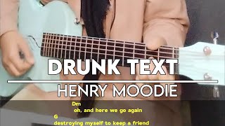 chords drunk text  Henry Moodie  easy guitar lesson  guitar play along with chords lyrics [upl. by Martainn520]