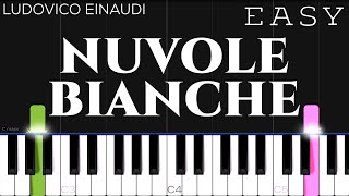 Ludovico Einaudi  Nuvole Bianche  EASY Piano Tutorial [upl. by Marden]