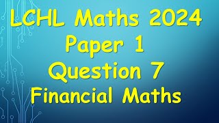 Leaving Cert Higher Level Maths 2024 Paper 1 Question 7 [upl. by Tedmund660]