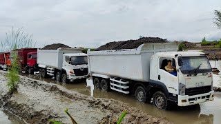 TERGULING DI SUNGAI MOBIL TRUK TRINTON TRIBAL ISUZU GIGA HINO 500 UD QUESTER RC MINIATUR MUAT PASIR [upl. by Lamori]