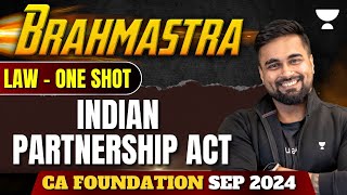 Indian Partnership Act One Shot Business Laws  CA Foundation Sep 2024  AIR 42 CA CS Shantam Gupta [upl. by Eseilana]