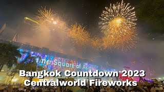 4K HDR New Year 2023 Celebration in Bangkok  Countdown in Centralworld [upl. by Nyladam]