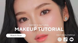 Sweet amp Natural Makeup Tutorial Korean inspired makeup for summer  humid area [upl. by Ayikur]