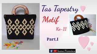 Tas Rajut Tapestry  motif ke11  Part1  Tapestry Crochet [upl. by Heise]