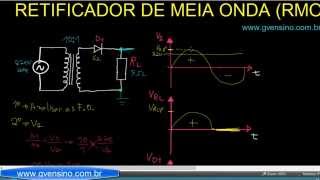 Aula 29  Retificador de Meia Onda Exemplo calculando tudo [upl. by Wertheimer]