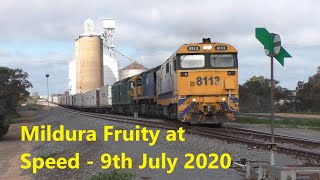 Mildura quotFruityquot Freight Train at Speed  9th July 2020 [upl. by Jo Ann]