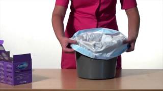 Carebag Commode Liner with Super Absorbent Pad [upl. by Aicyla]