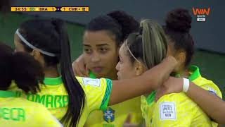 Resumen y Goles  Brasil vs Camerún 31  Octavos de final  Mundial Femenino Sub 20 [upl. by Nerti]