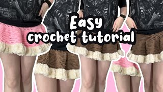 how to crochet a skirt  easy crochet tutorial for beginners [upl. by Saylor777]