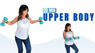 💪20 Min UPPER BODY Workout For Women  LOW IMPACT  AT HOME  With Weights  ALL STANDING [upl. by Akinahc935]