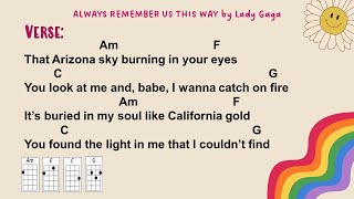 Always Remember Us this Way  Lady Gaga Ukulele Play Along [upl. by Sybyl254]