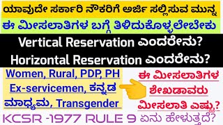 Vertical amp Horizontal Reservation detailsನೇರ ಮತ್ತು ಸಮತಲ ಮೀಸಲಾತಿಯ ಸಂಪೂರ್ಣ ವಿವರ [upl. by Sonitnatsnok]