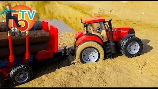 BRUDER TRAKTOR CASE Stuck in the mud RC Toys Mudding [upl. by Eisned]