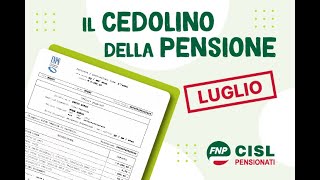 Cedolino pensione di luglio le informazioni utili [upl. by Kandy489]