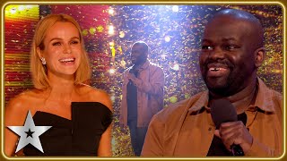 GOLDEN BUZZER for comedian Daliso Chaponda  Unforgettable Audition  Britains Got Talent [upl. by Enaitsirhc]