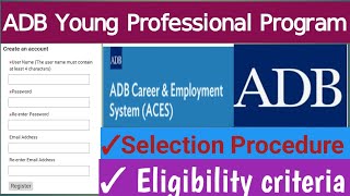 ADB Young Professional Program 20232024  How to apply ADB YPP eligibility criteria selection [upl. by Atinad]