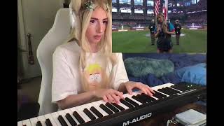 DOMi reharmonizing the national anthem Ingrid Andress  Home Run Derby 2024 [upl. by Siduhey813]