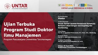 Ujian Terbuka Doktor Ilmu Manajemen Untar  Wasino  Selasa 25 Juni 2024 [upl. by Morez]