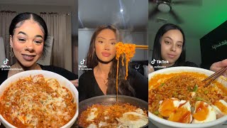 SPICY BULDAK NOODLES MUKBANG 🍜  TIKTOK FOOD COMPILATION [upl. by Kannry]