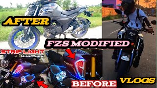 Yamaha FZS V3 Modified 🔥 Finally Modification started 😍 modified motovlog yamaha fzsv3 [upl. by Cohlette]