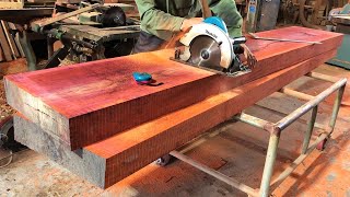 Making An Extremely Giant TV Stand From Monolithic amp Rare HardWood Strange Woodworking Projects [upl. by Raynold]