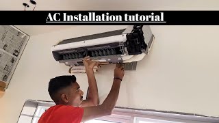 AC Installation Tutorial  AC Installation Process  New AC Installation 2024 [upl. by Aneema]