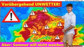 UPDATE Der Dauersommer geht weiter  kein Wettersturz aber schwere UNWETTER Hagel Tornados [upl. by Battista]