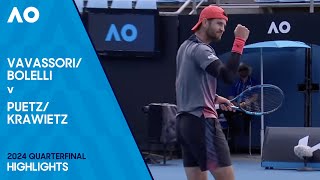 BolelliVavassori v KrawietzPuetz Highlights  Australian Open 2024 Quarterfinal [upl. by Leuqer]