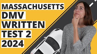 Massachusetts DMV Written Test 2 2024 60 Questions with Explained Answers [upl. by Mohandas]