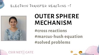 Outer Sphere electron transfer Mechanism  Marcus equation  Cross amp selfexchange reactions [upl. by Deloria]