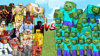 GOLEMS vs ZOMBIE APOCALYPSE in Minecraft Mob Battle [upl. by Demetra816]