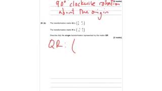 AQA Further Maths GCSE 2015 Paper 2 Q20  Matrices amp Transformations [upl. by Ettebab]