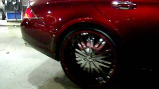 AceWhipsNET Candy Red Mercedes CLS 500 on 22quots [upl. by Amhsirak491]