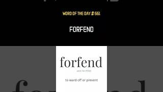 Word of the day is forfend wordofthedaytoday wordofthedayenglish [upl. by Adena]