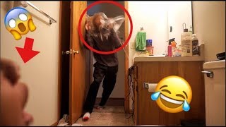 EXTREME SARAN WRAP DOOR PRANK ON BOYFRIEND EXTREMELY FUNNY [upl. by Anitnas]