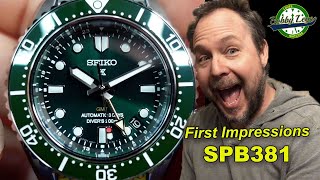 NEW Seiko Prospex 200m Automatic Divers GMT  SPB381SBEJ009  First Impressions and specs [upl. by Refeinnej372]