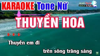 Thuyền Hoa Karaoke Tone Nữ  Beat Phối Mới  Nhạc Sống Thanh Ngân [upl. by Alexio]