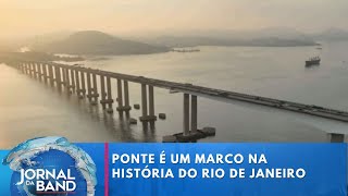 Ponte RioNiterói completa 50 anos unindo o Rio de Janeiro  Jornal da Band [upl. by Auqinom]