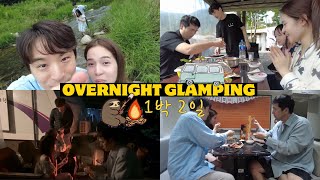 Overnight Glamping 🇰🇷 s’mores making 🔥 ramen sesh 🍜 [upl. by Cosme536]