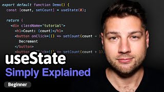 Learn React Hooks useState  Simply Explained [upl. by Macegan]