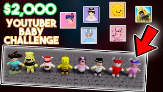 2000 INSANE TOWER OF HELL YOUTUBER BABY CHALLENGE ROBLOX [upl. by Arde]