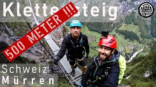 Klettersteig Mürren  Via ferrata  Schweiz  500 Meter Tiefblick [upl. by Aisetal]