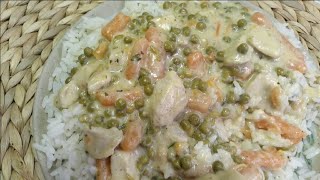 Hühnerfrikassee German Recipe Chicken in a Creamy white Sauce [upl. by Acissey]