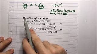 PDE Heat Equation  Separation of Variables [upl. by Vladi]