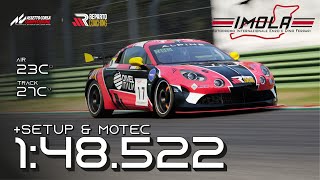 Imola Hotlap  MR Reparto Coaching  148522  Alpine A110 GT4  AC Competizione v1102 [upl. by Corwin]