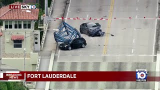 1 killed when piece of crane falls onto bridge in Fort Lauderdale [upl. by Sky534]